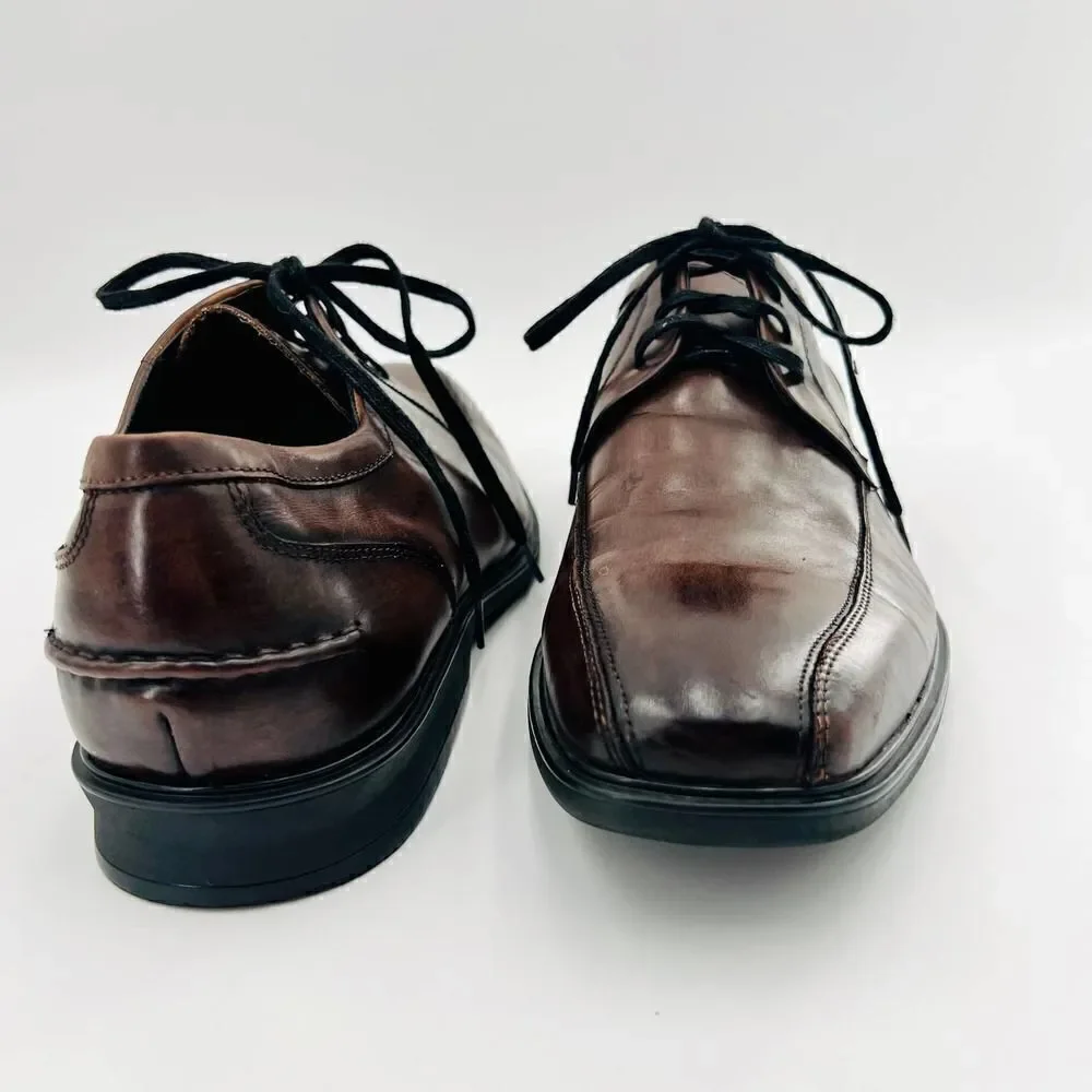 Kenneth Cole Reaction Get Busy Brown Leather Oxfords Size 11
